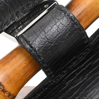 Gucci Black Bamboo GG Handbag