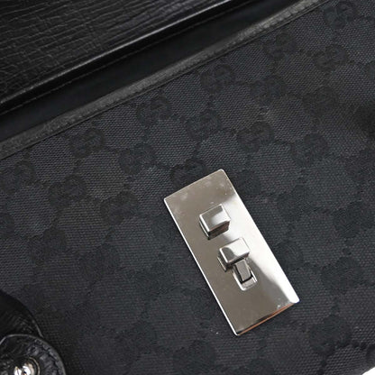 Gucci Black Bamboo GG Handbag
