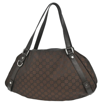 Gucci Brown Nylon GG Abbey D-ring Tote Bag