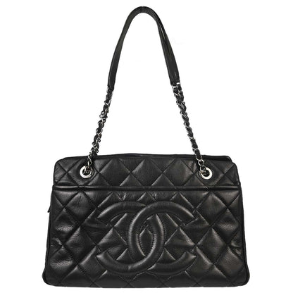 Chanel 2013-2014 Black Caviar Skin Timeless CC Chain Tote Bag