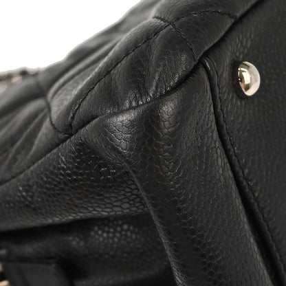 Chanel 2013-2014 Black Caviar Skin Timeless CC Chain Tote Bag