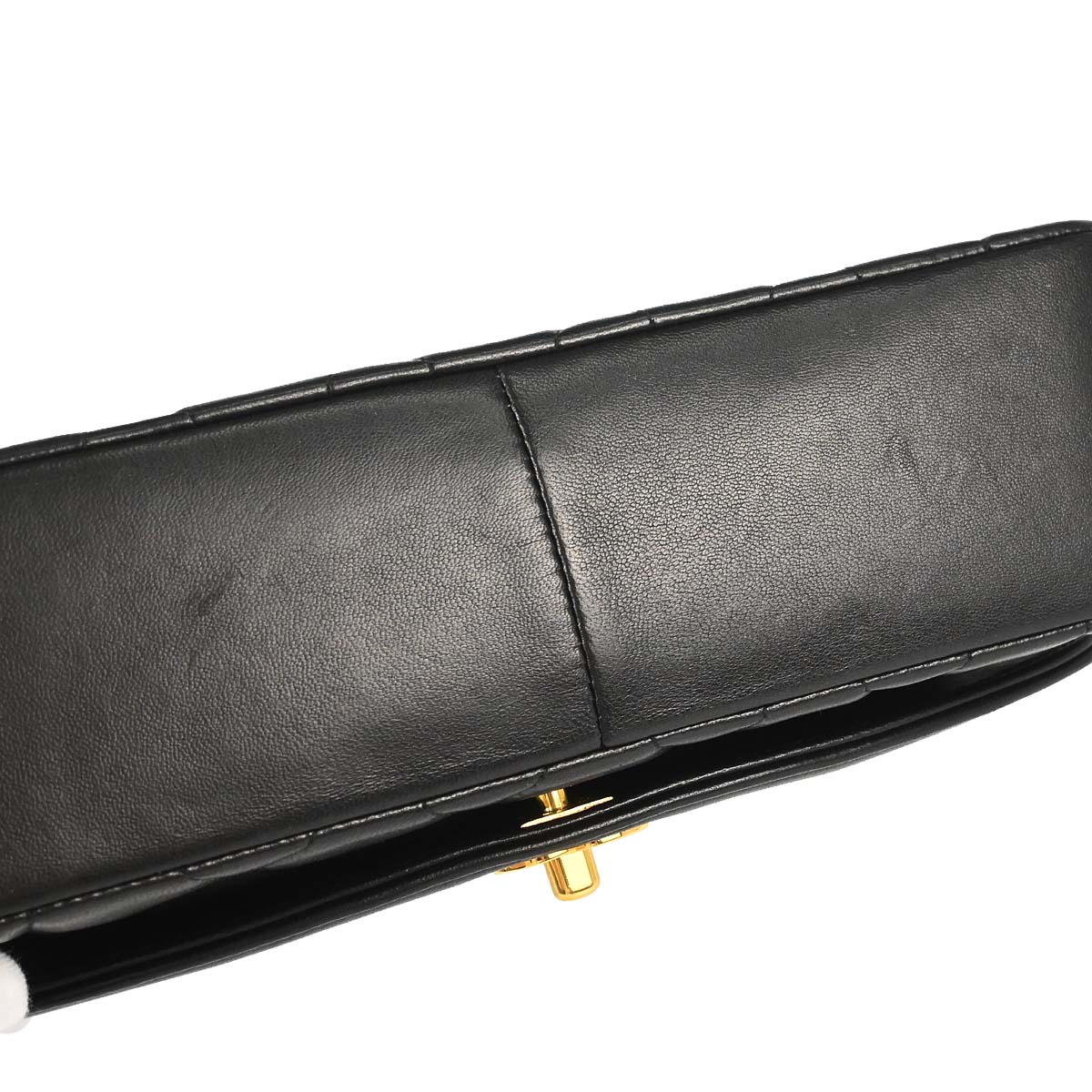 Chanel 1991-1994 Black Lambskin Medium Diana Shoulder Bag