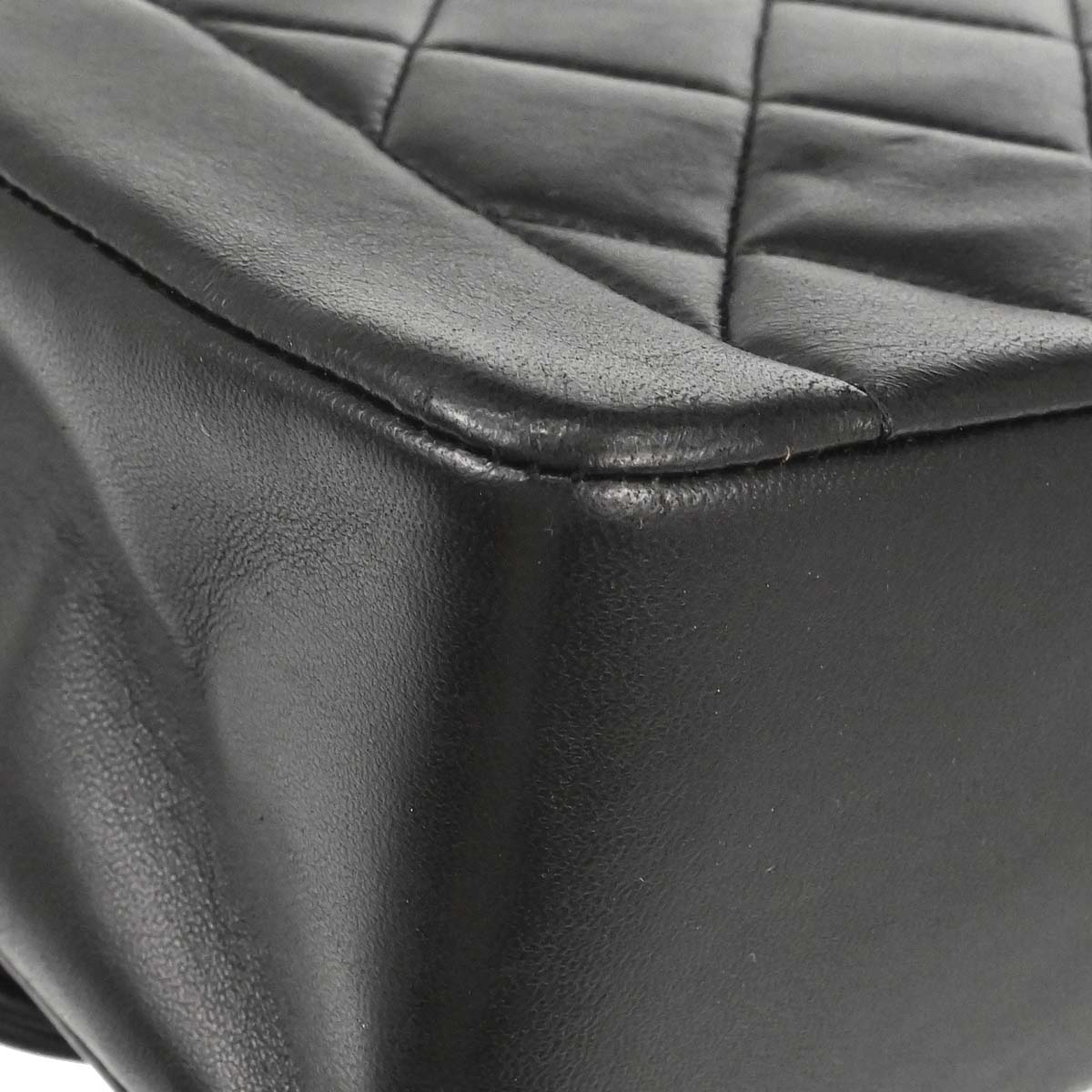 Chanel 1991-1994 Black Lambskin Medium Diana Shoulder Bag