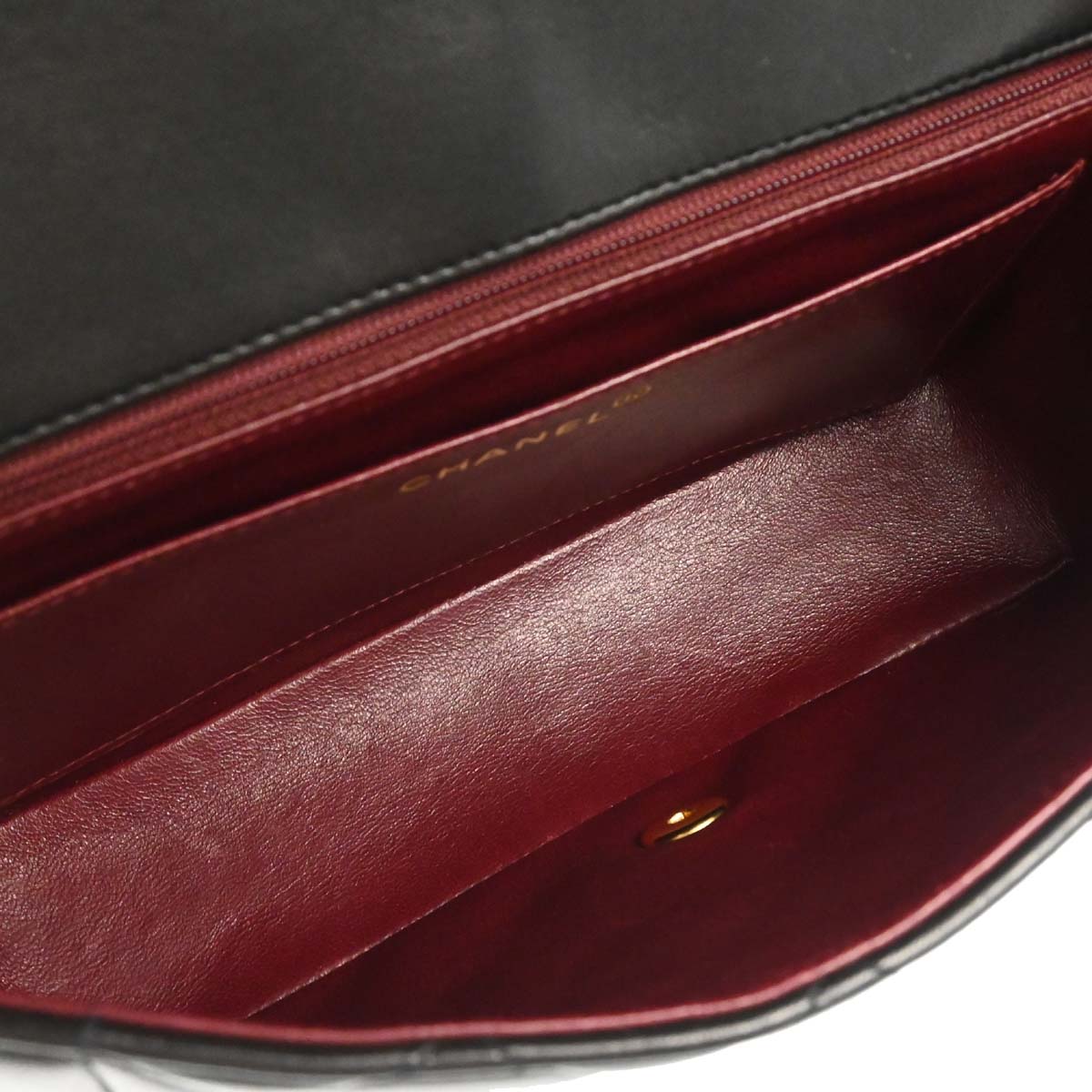 Chanel 1991-1994 Black Lambskin Medium Diana Shoulder Bag