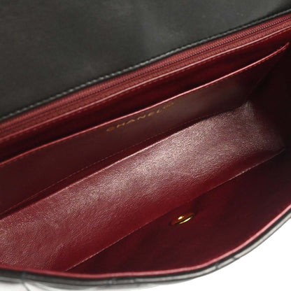 Chanel 1991-1994 Black Lambskin Medium Diana Shoulder Bag