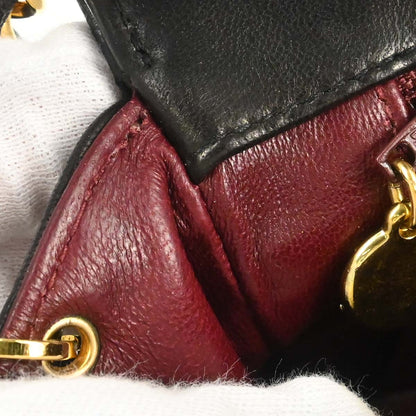 Chanel 1991-1994 Black Lambskin Medium Diana Shoulder Bag