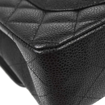 Chanel Black Caviar Skin Small Classic Double Flap Shoulder Bag