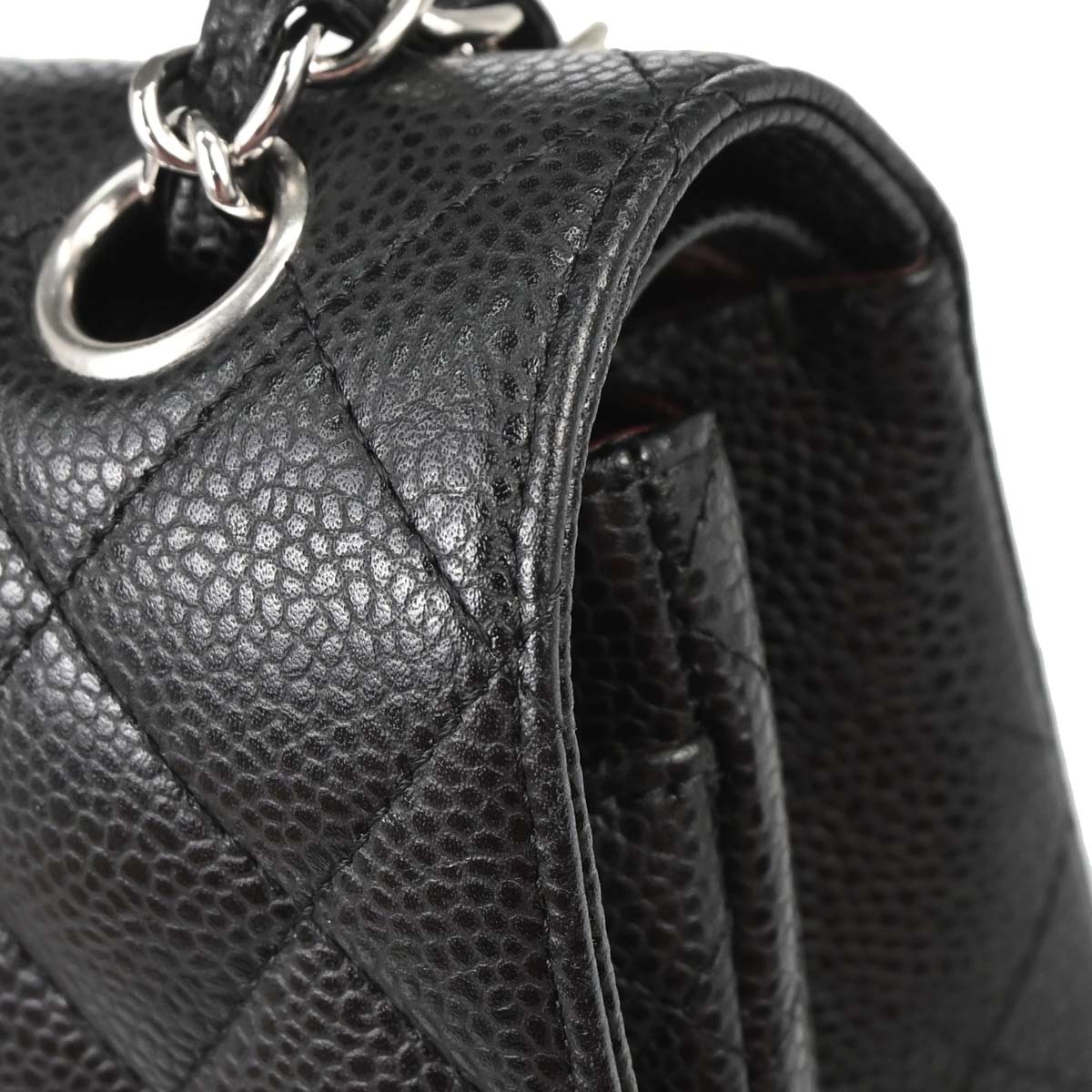 Chanel Black Caviar Skin Small Classic Double Flap Shoulder Bag