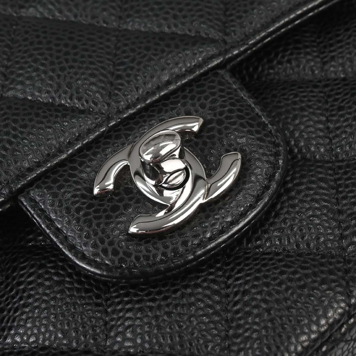 Chanel Black Caviar Skin Small Classic Double Flap Shoulder Bag