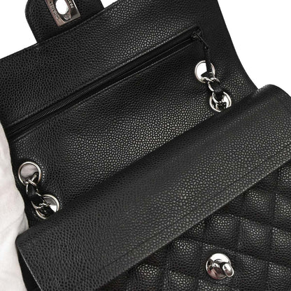 Chanel Black Caviar Skin Small Classic Double Flap Shoulder Bag
