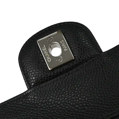 Chanel Black Caviar Skin Small Classic Double Flap Shoulder Bag