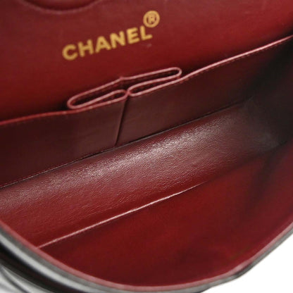 Chanel 1991-1994 Black Lambskin Small Classic Double Flap Shoulder Bag