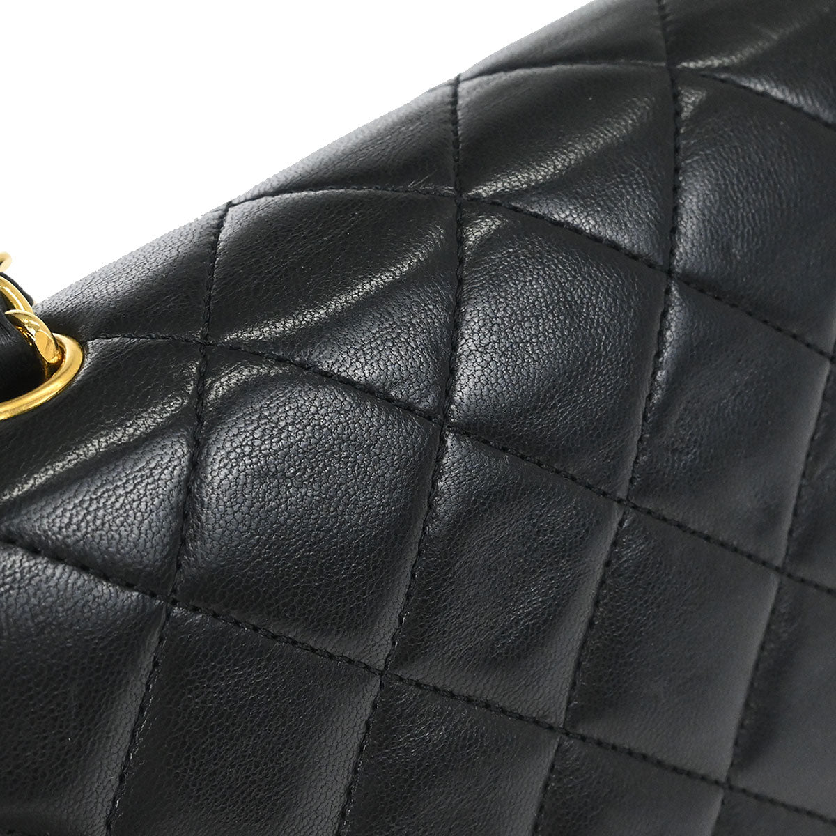 Chanel 1989-1991 Black Lambskin Turnlock Mini Full Flap Shoulder Bag