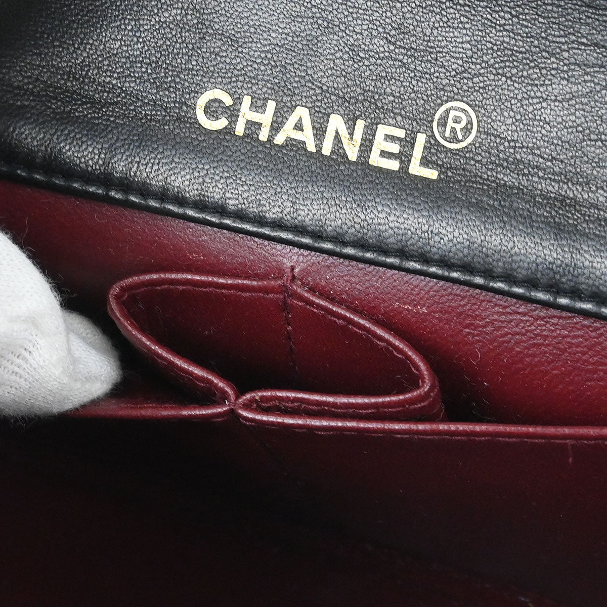 Chanel 1989-1991 Black Lambskin Turnlock Mini Full Flap Shoulder Bag