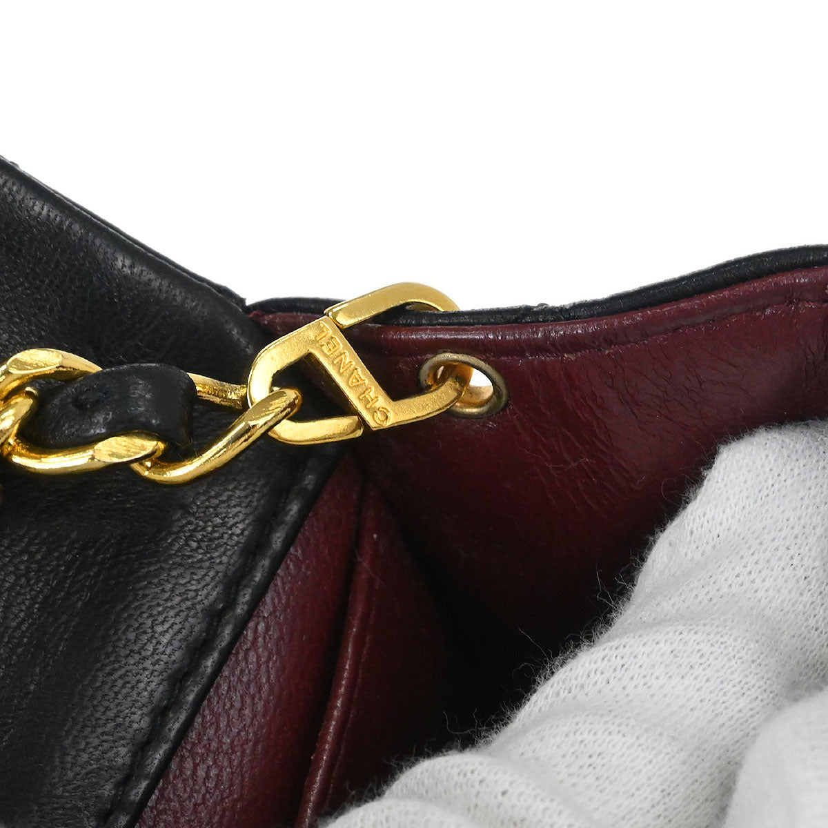Chanel 1989-1991 Black Lambskin Turnlock Mini Full Flap Shoulder Bag