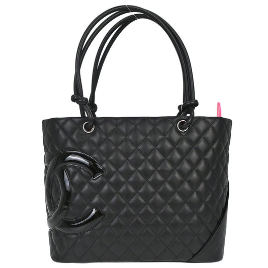 Chanel Black Calfskin Cambon Ligne Tote Handbag