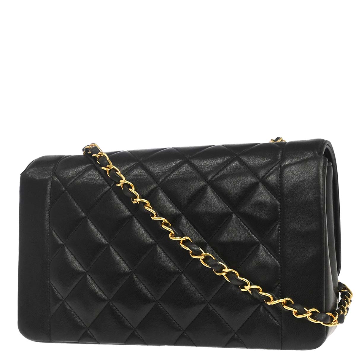 Chanel Black Lambskin Medium Diana Shoulder Bag