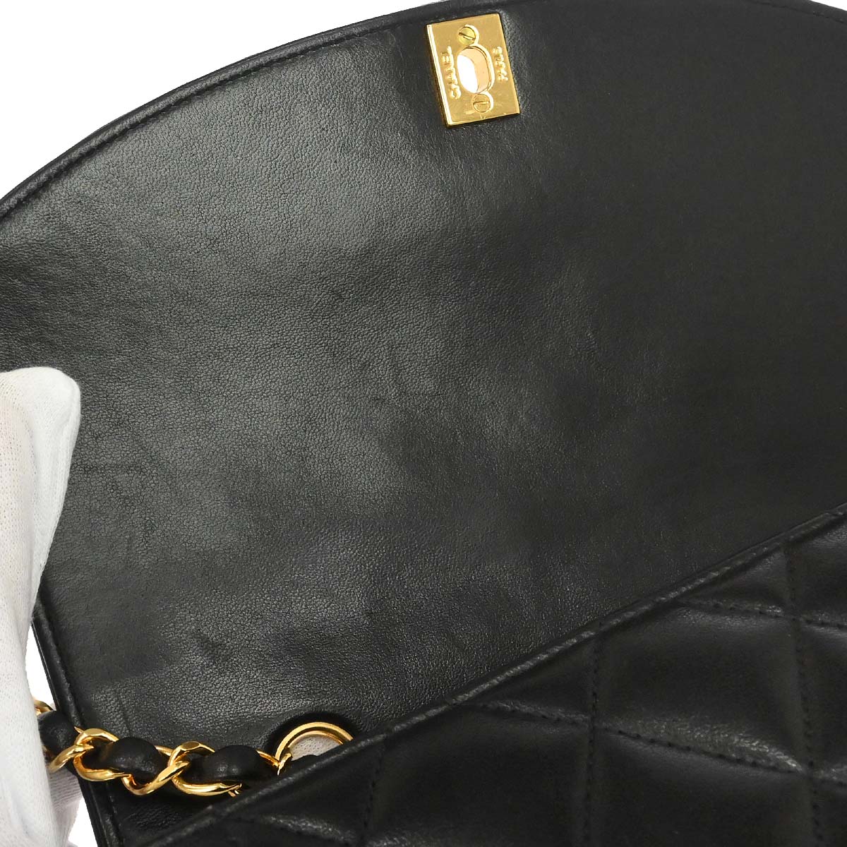 Chanel Black Lambskin Medium Diana Shoulder Bag