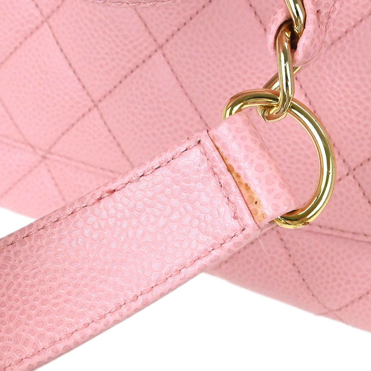 Chanel Pink Caviar Skin Grand Shopping Tote GST Chain Handbag