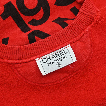 Chanel Long Sleeve Top Sweater Red
