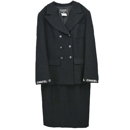 Chanel 1995 Setup Suit Jacket Skirt Black #42