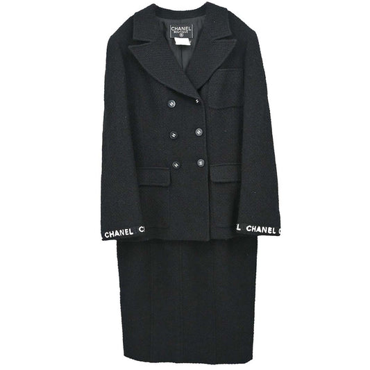 Chanel 1995 Setup Suit Jacket Skirt Black #42