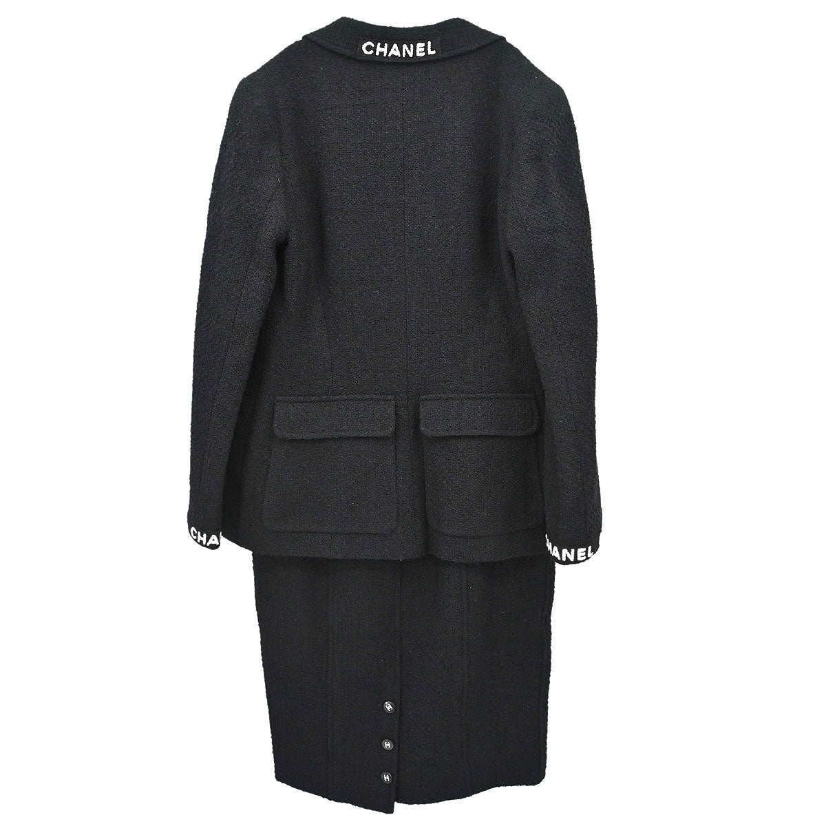 Chanel 1995 Setup Suit Jacket Skirt Black #42