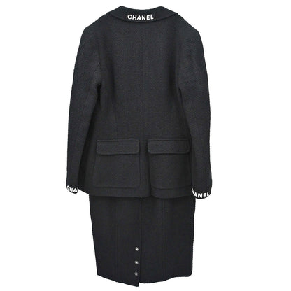 Chanel 1995 Setup Suit Jacket Skirt Black #42