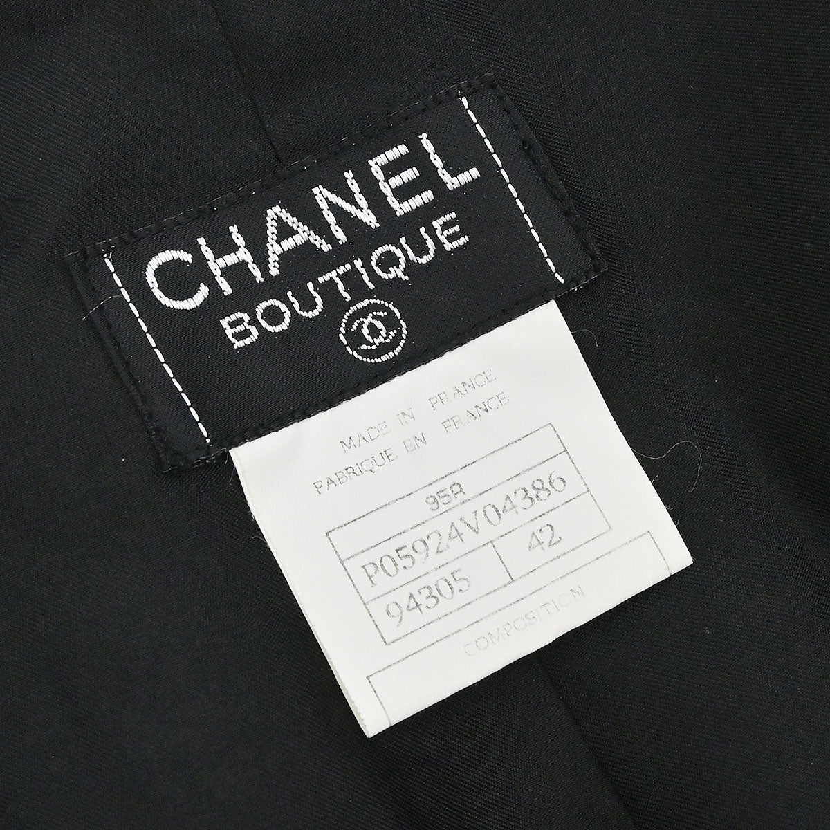 Chanel 1995 Setup Suit Jacket Skirt Black #42