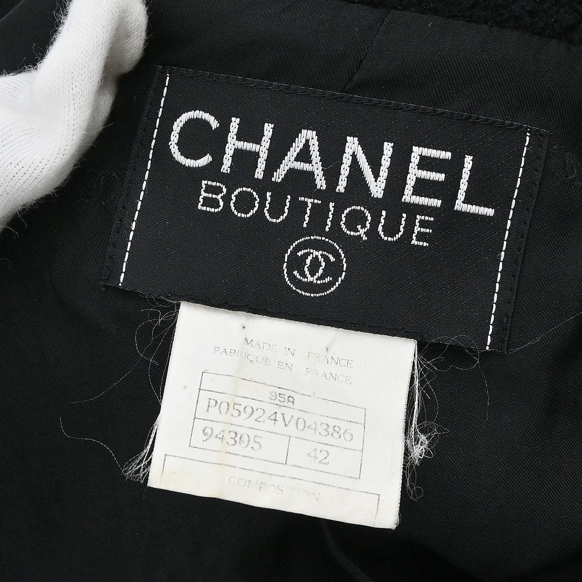 Chanel 1995 Setup Suit Jacket Skirt Black #42