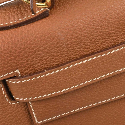 Hermes Gold Togo Kelly 28 Sellier 2way Shoulder Handbag