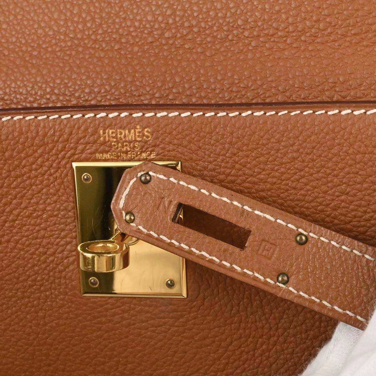 Hermes Gold Togo Kelly 28 Sellier 2way Shoulder Handbag