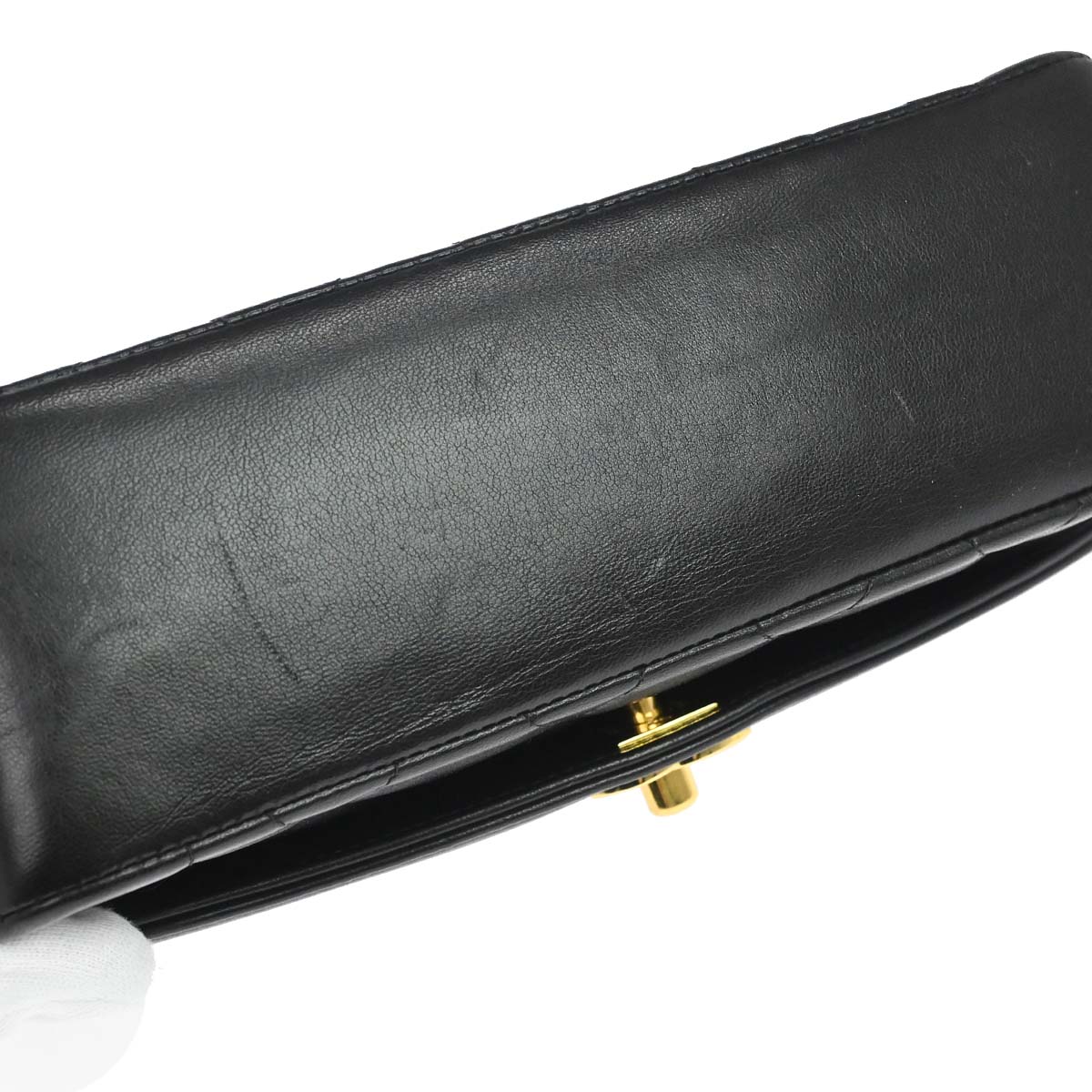 Chanel 1994-1996 Black Lambskin Small Diana Shoulder Bag