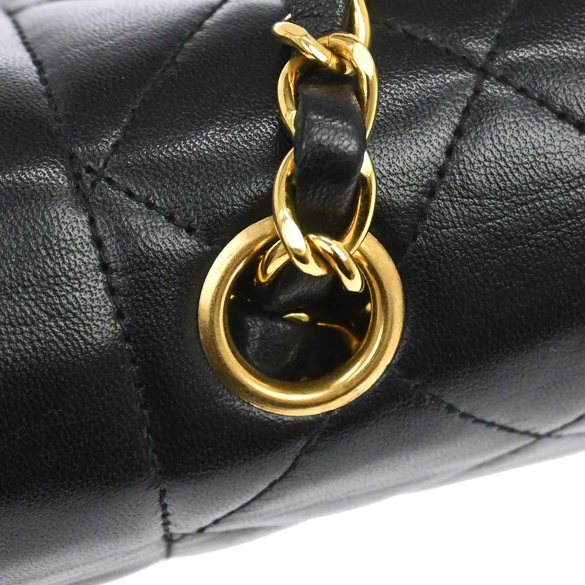 Chanel 1994-1996 Black Lambskin Small Diana Shoulder Bag