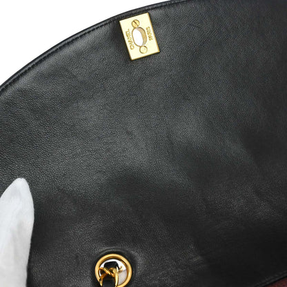 Chanel 1994-1996 Black Lambskin Small Diana Shoulder Bag