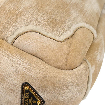 Prada * Beige Mink Fur Tote Handbag