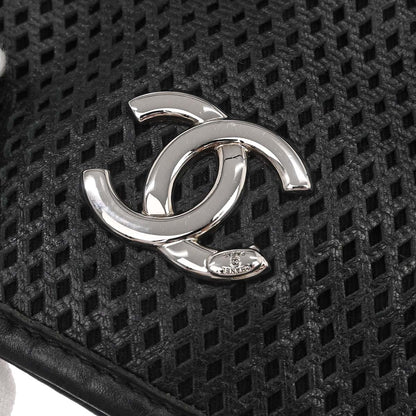 Chanel 2013-2014 Black Perforated Calfskin Up in the Air Tote Shoulder Bag