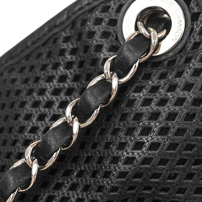 Chanel 2013-2014 Black Perforated Calfskin Up in the Air Tote Shoulder Bag