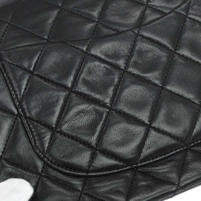 Chanel 1989-1991 Black Lambskin Medium Classic Double Flap Shoulder Bag