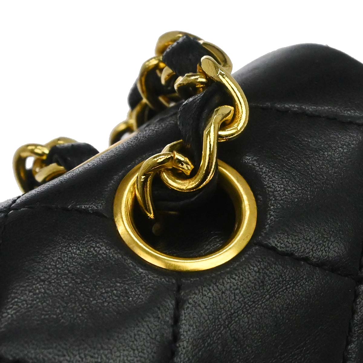 Chanel 1989-1991 Black Lambskin Medium Classic Double Flap Shoulder Bag