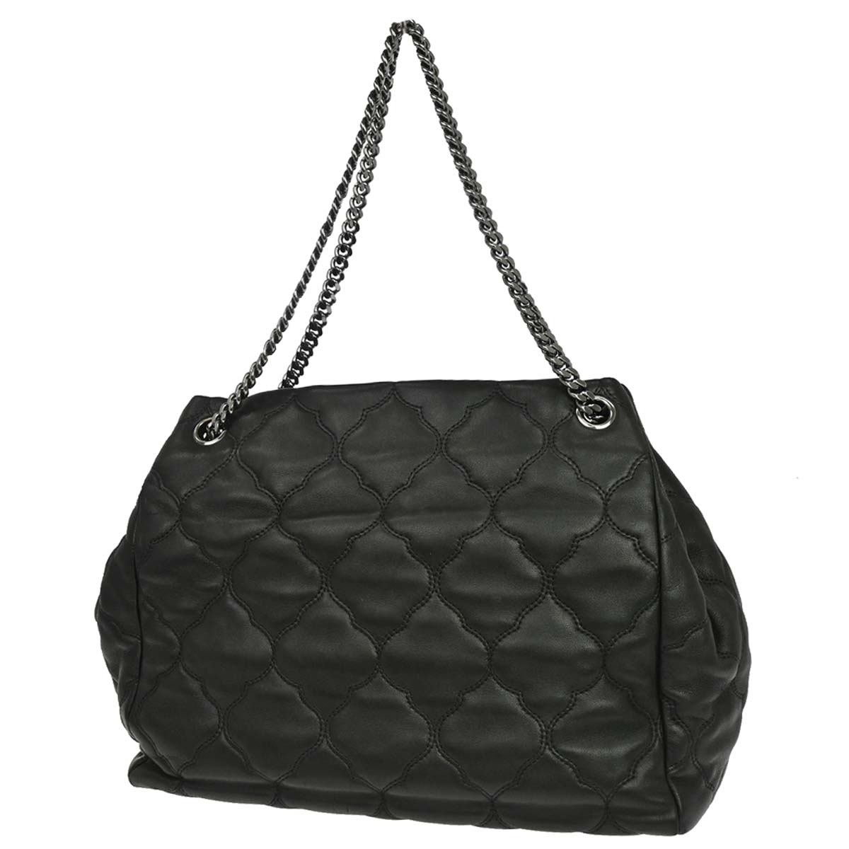 Chanel 2008-2009 Black Lambskin Tote Shoulder Bag