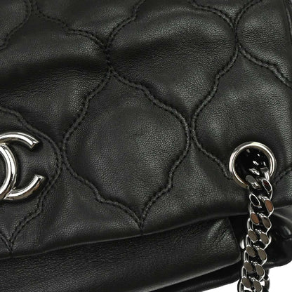Chanel 2008-2009 Black Lambskin Tote Shoulder Bag