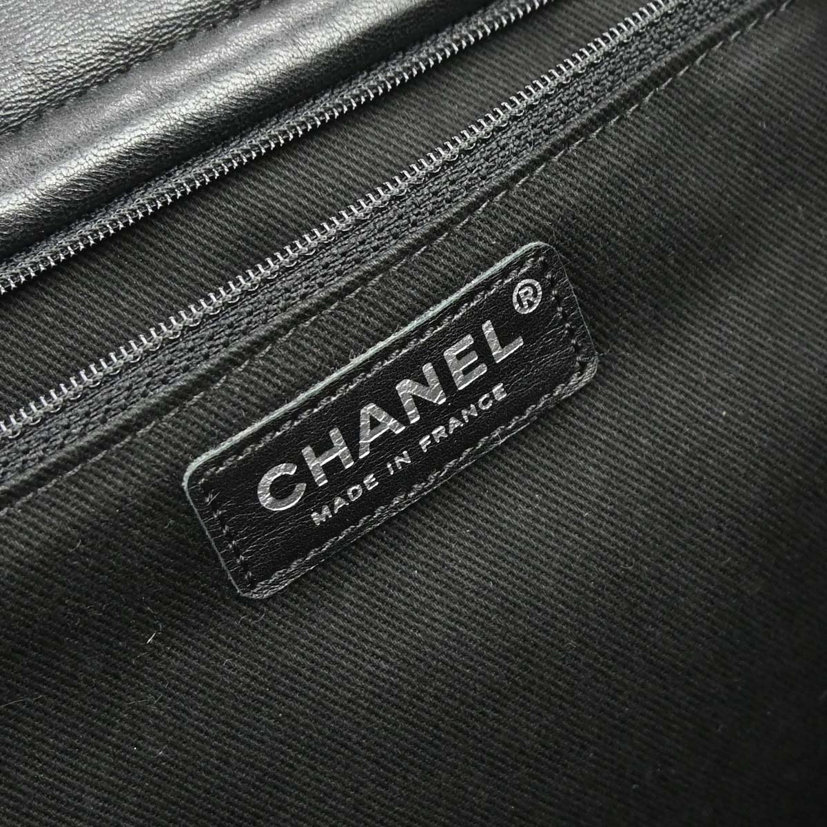 Chanel 2008-2009 Black Lambskin Tote Shoulder Bag