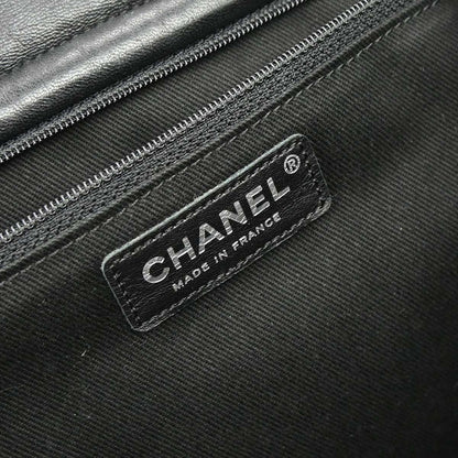 Chanel 2008-2009 Black Lambskin Tote Shoulder Bag