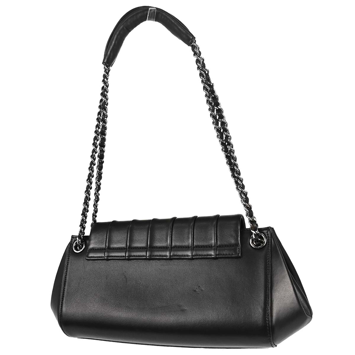 Chanel 2001-2003 Black Lambskin Mademoiselle Accordion Flap Handbag