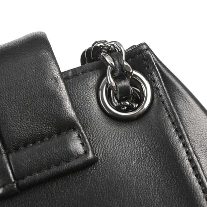 Chanel 2001-2003 Black Lambskin Mademoiselle Accordion Flap Handbag