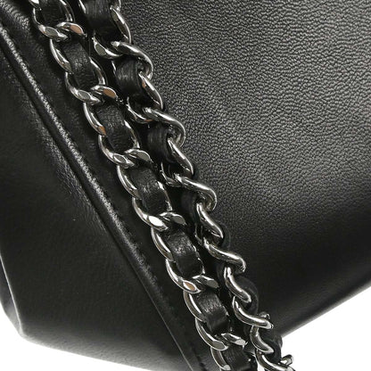 Chanel 2001-2003 Black Lambskin Mademoiselle Accordion Flap Handbag
