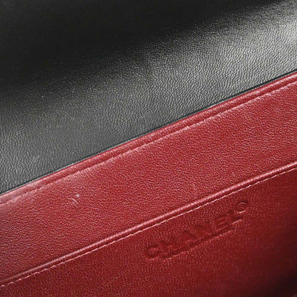 Chanel 2001-2003 Black Lambskin Mademoiselle Accordion Flap Handbag