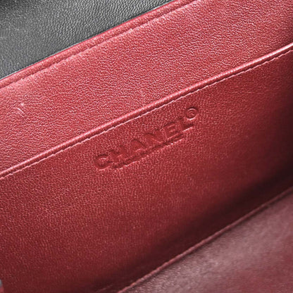 Chanel 2001-2003 Black Lambskin Mademoiselle Accordion Flap Handbag