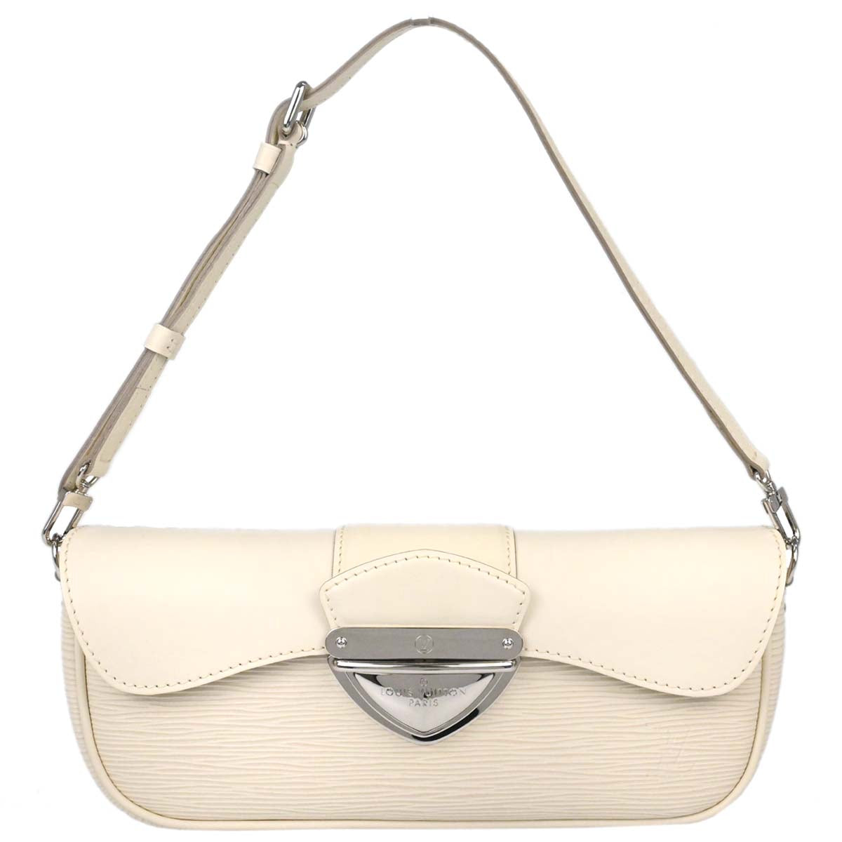 Louis Vuitton White Epi Pochette Montaigne Handbag M5929J